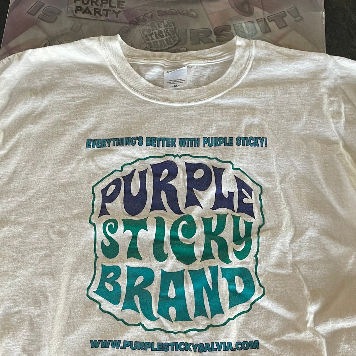 White T-shirt Purple PurpleStickyBrand