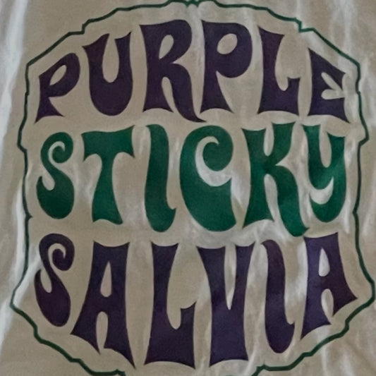 White T-shirt Purple PurpleStickySalvia