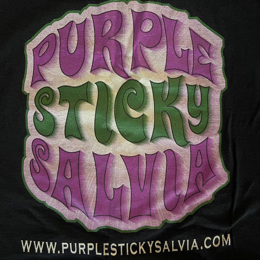 Black T-shirt Glow PurpleStickySalvia