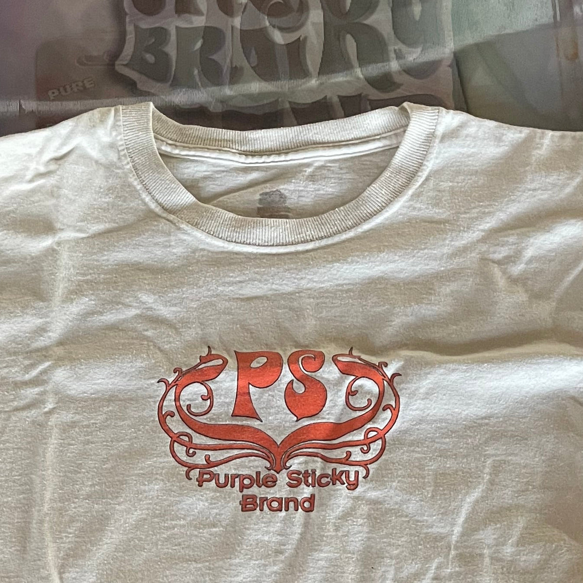 White T-shirt Orange PS PurpleStickyBrand